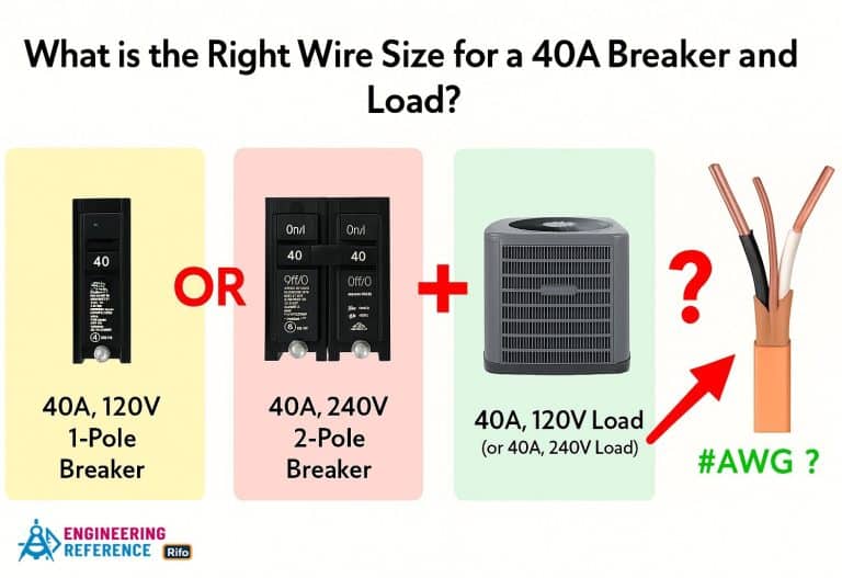 What is the Correct Wire Size for a 40A Breaker and Load?